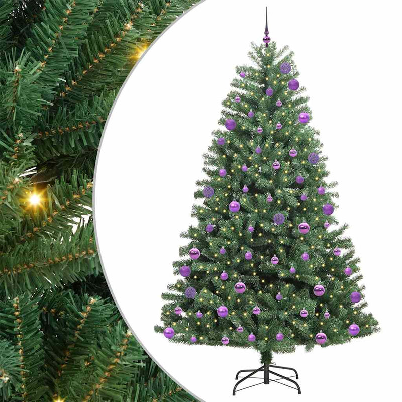 vidaXL Műanyag Hajtogatós Karácsonyfa Zöld 270 cm PVC és fém
