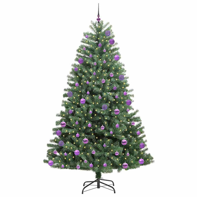 vidaXL Műanyag Hajtogatós Karácsonyfa Zöld 270 cm PVC és fém