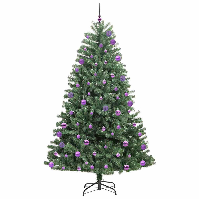 vidaXL Műanyag Hajtogatós Karácsonyfa Zöld 270 cm PVC és fém