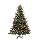 vidaXL Mű karácsonyfa 300 LED-del Zöld 180 cm PVC és Fém és Műanyag