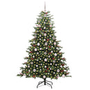 vidaXL Mű karácsonyfa 300 LED-del Zöld 180 cm PVC és Fém és Műanyag