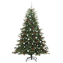 vidaXL Mű karácsonyfa 300 LED-del Zöld 180 cm PVC és Fém és Műanyag