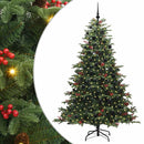 vidaXL Mű karácsonyfa 300 LED-del Zöld 210 cm PVC és Fém és Műanyag
