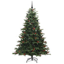 vidaXL Mű karácsonyfa 300 LED-del Zöld 210 cm PVC és Fém és Műanyag