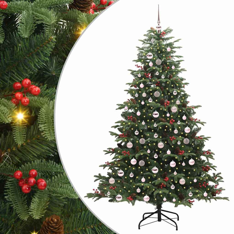 vidaXL Mű karácsonyfa Zöld 210 cm PVC és Fém és Műanyag