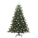 vidaXL Mű karácsonyfa 300 LED-del Zöld 210 cm PVC és Fém és Műanyag