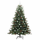 vidaXL Mű karácsonyfa 300 LED-del Zöld 210 cm PVC és Fém és Műanyag
