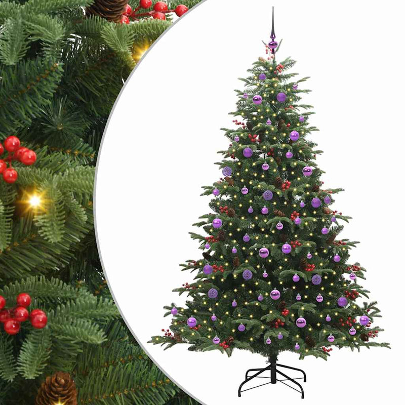 vidaXL Mű karácsonyfa Zöld 210 cm PVC és Fém és Műanyag