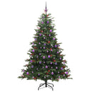 vidaXL Mű karácsonyfa 300 LED-del Zöld 210 cm PVC és Fém és Műanyag