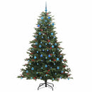 vidaXL Mű karácsonyfa 300 LED-del Zöld 210 cm PVC és Fém és Műanyag