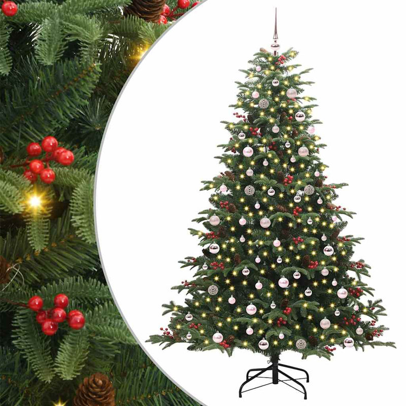 vidaXL Mű karácsonyfa Zöld 240 cm PVC és Fém és Műanyag