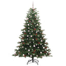 vidaXL Mű karácsonyfa 300 LED-del Zöld 240 cm PVC és Fém és Műanyag