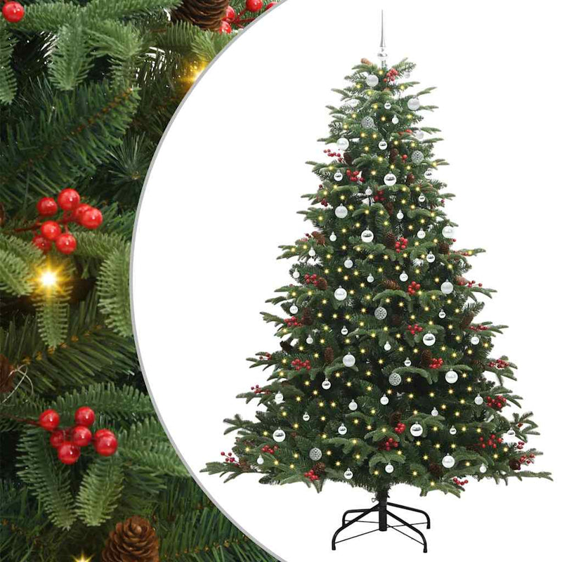 vidaXL Mű karácsonyfa Zöld 240 cm PVC és Fém és Műanyag