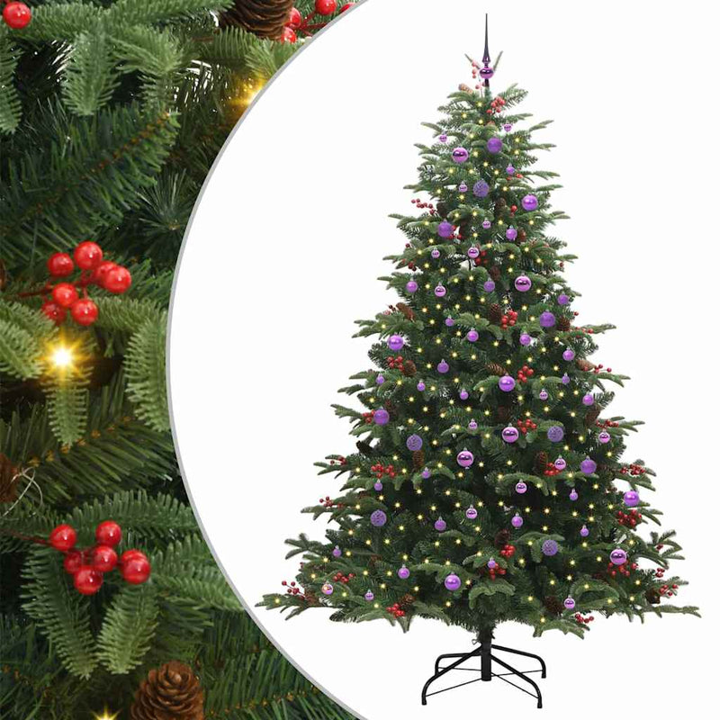 vidaXL Mű karácsonyfa Zöld 240 cm PVC és Fém és Műanyag
