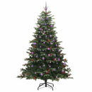vidaXL Mű karácsonyfa 300 LED-del Zöld 240 cm PVC és Fém és Műanyag