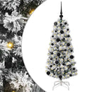 vidaXL Műanyag Hajtogatós Karácsonyfa 150 LED-del Zöld és Fehér 120 cm