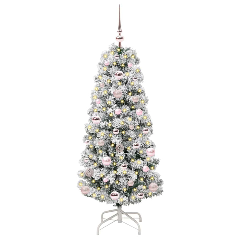 vidaXL Műanyag Hajtogatós Karácsonyfa LED -es lámpákkal 120 cm PVC