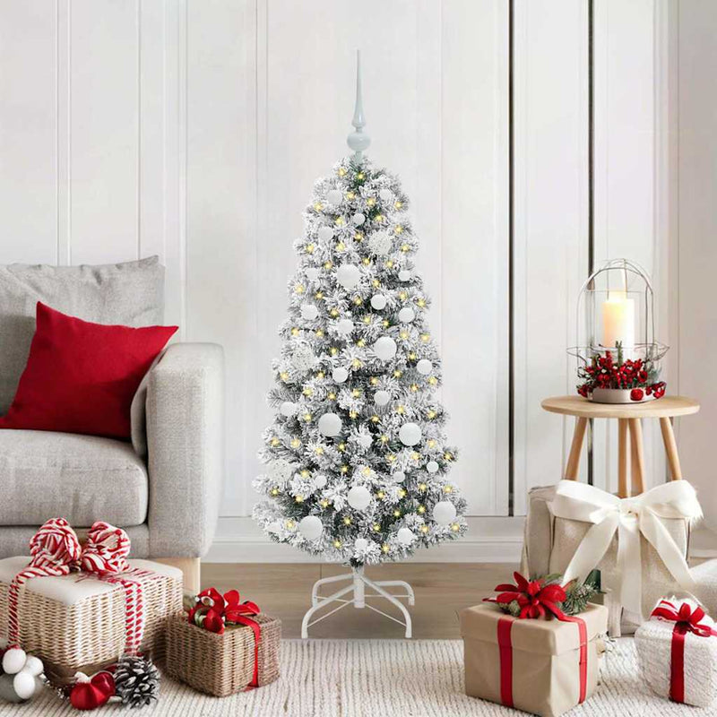 vidaXL Műanyag Hajtogatós Karácsonyfa LED -es lámpákkal 120 cm PVC