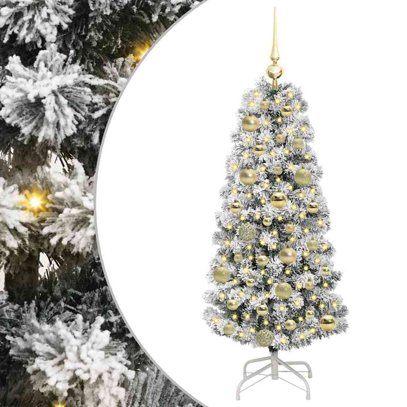 vidaXL Műanyag Hajtogatós Karácsonyfa LED -es lámpákkal 120 cm PVC