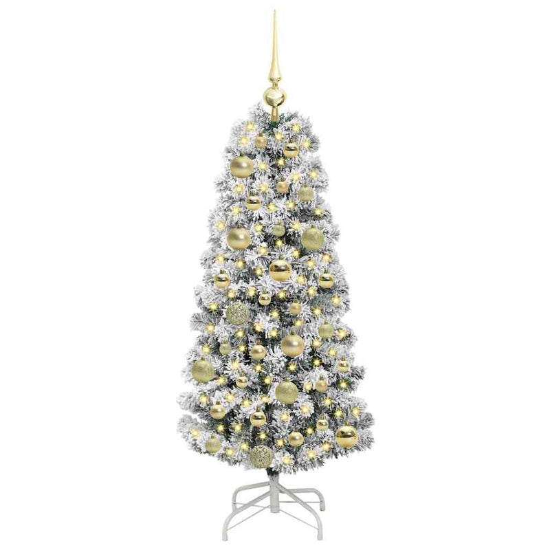 vidaXL Műanyag Hajtogatós Karácsonyfa LED -es lámpákkal 120 cm PVC