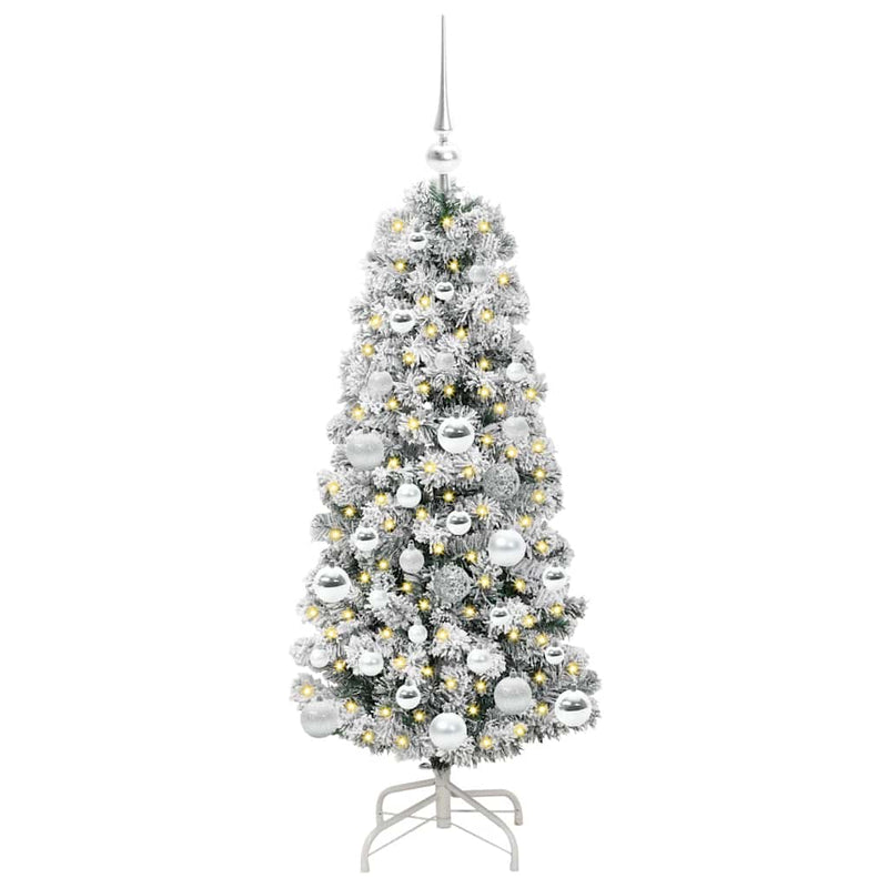 vidaXL Műanyag Hajtogatós Karácsonyfa LED -es lámpákkal 120 cm PVC