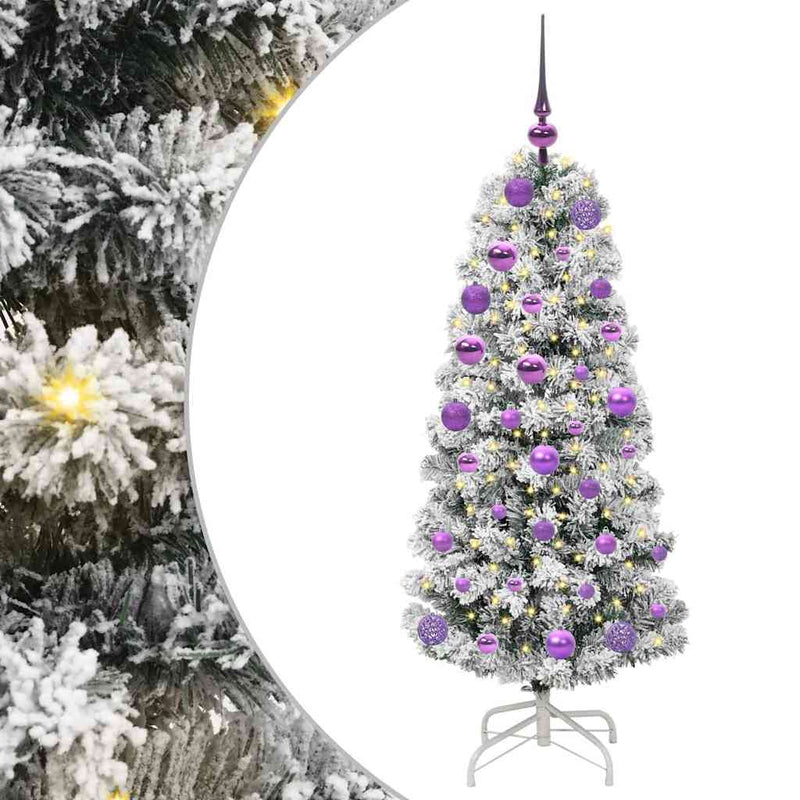 vidaXL Műanyag Hajtogatós Karácsonyfa LED -es lámpákkal 120 cm PVC