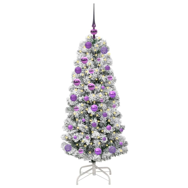 vidaXL Műanyag Hajtogatós Karácsonyfa LED -es lámpákkal 120 cm PVC