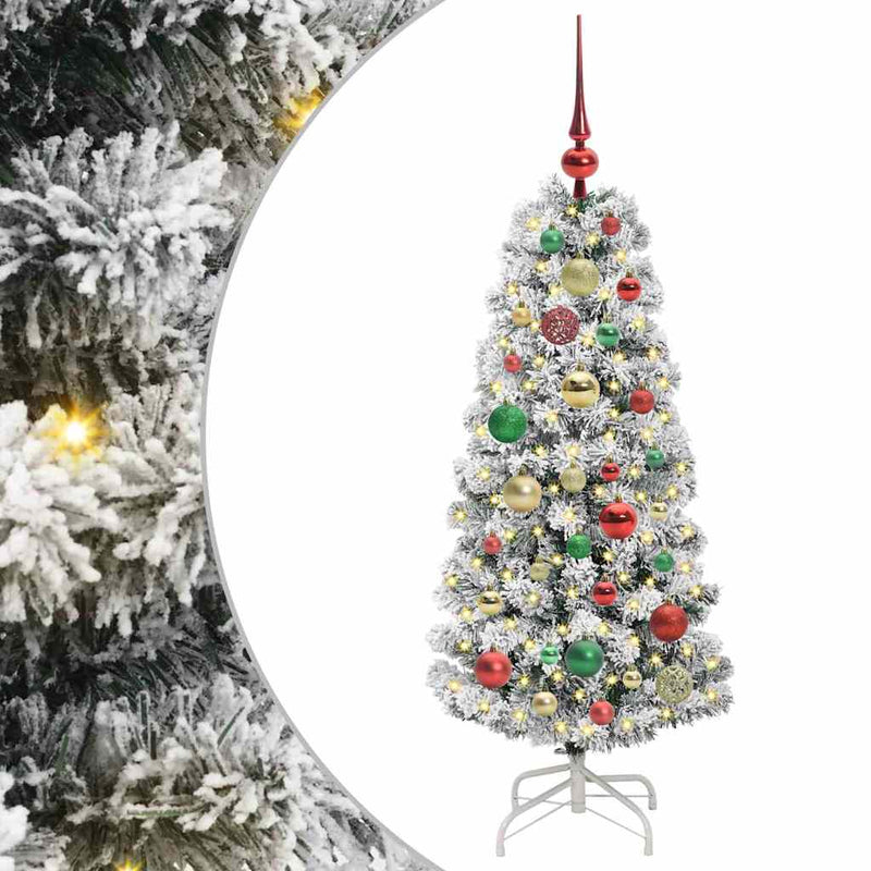vidaXL Műanyag Hajtogatós Karácsonyfa LED -es lámpákkal 120 cm PVC
