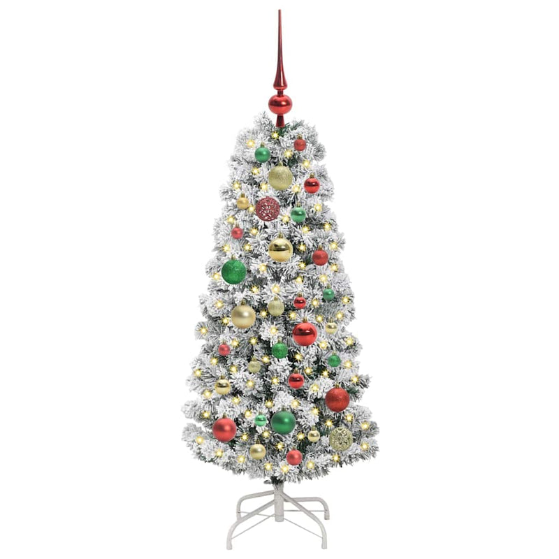 vidaXL Műanyag Hajtogatós Karácsonyfa LED -es lámpákkal 120 cm PVC