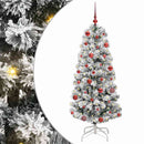 vidaXL Műanyag Hajtogatós Karácsonyfa 150 LED-del Zöld és Fehér 150 cm
