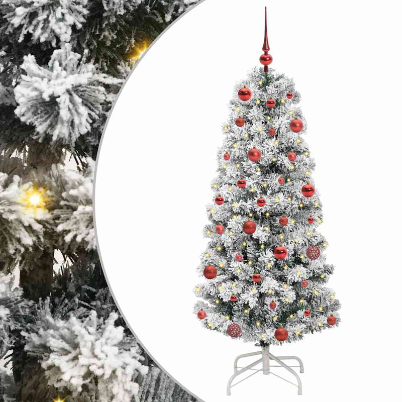 vidaXL Műanyag Hajtogatós Karácsonyfa LED -es lámpákkal 150 cm PVC