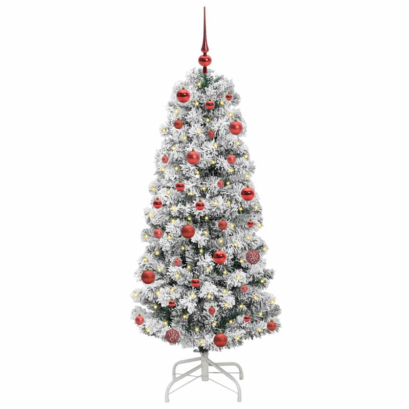 vidaXL Műanyag Hajtogatós Karácsonyfa LED -es lámpákkal 150 cm PVC
