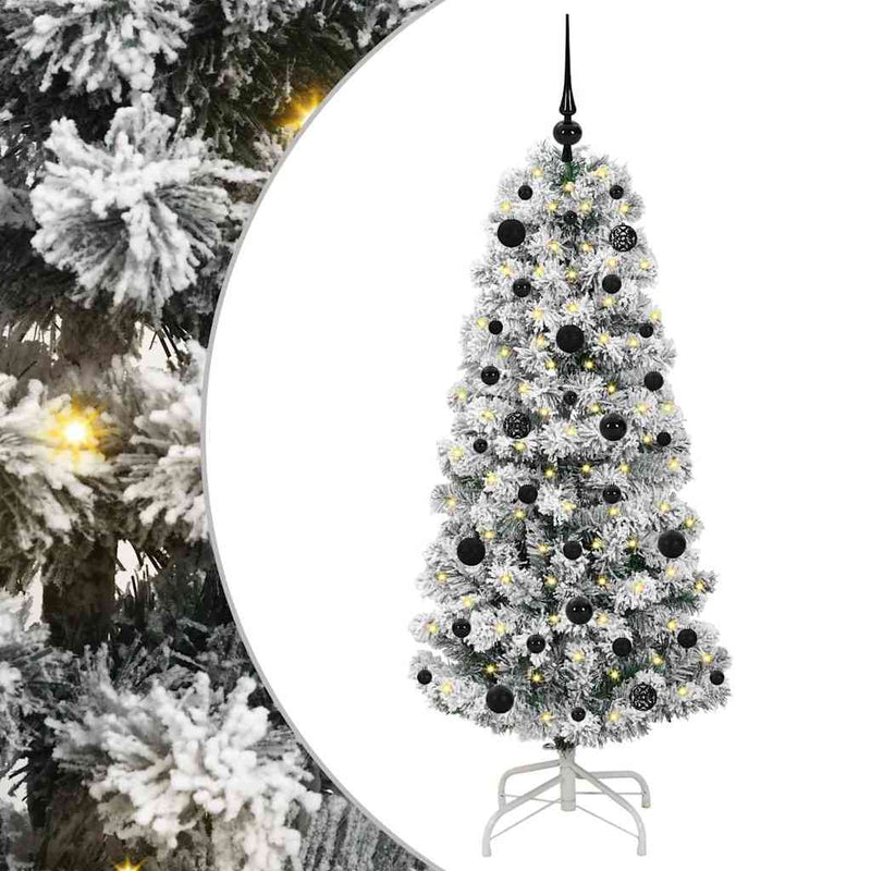 vidaXL Műanyag Hajtogatós Karácsonyfa LED -es lámpákkal 150 cm PVC