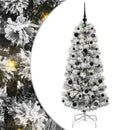 vidaXL Műanyag Hajtogatós Karácsonyfa 150 LED-del Zöld és Fehér 150 cm