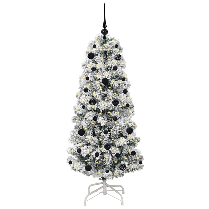 vidaXL Műanyag Hajtogatós Karácsonyfa LED -es lámpákkal 150 cm PVC
