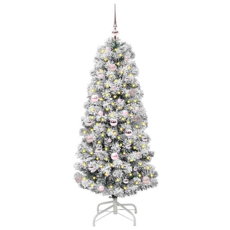 vidaXL Műanyag Hajtogatós Karácsonyfa LED -es lámpákkal 150 cm PVC
