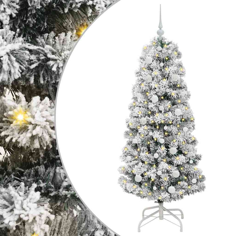 vidaXL Műanyag Hajtogatós Karácsonyfa LED -es lámpákkal 150 cm PVC