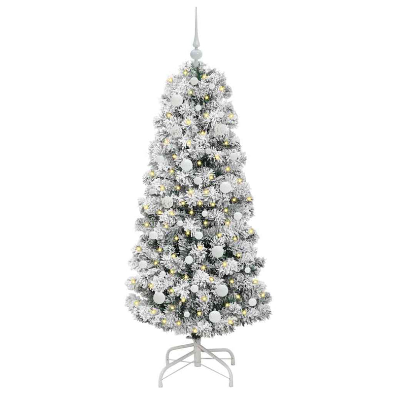 vidaXL Műanyag Hajtogatós Karácsonyfa LED -es lámpákkal 150 cm PVC