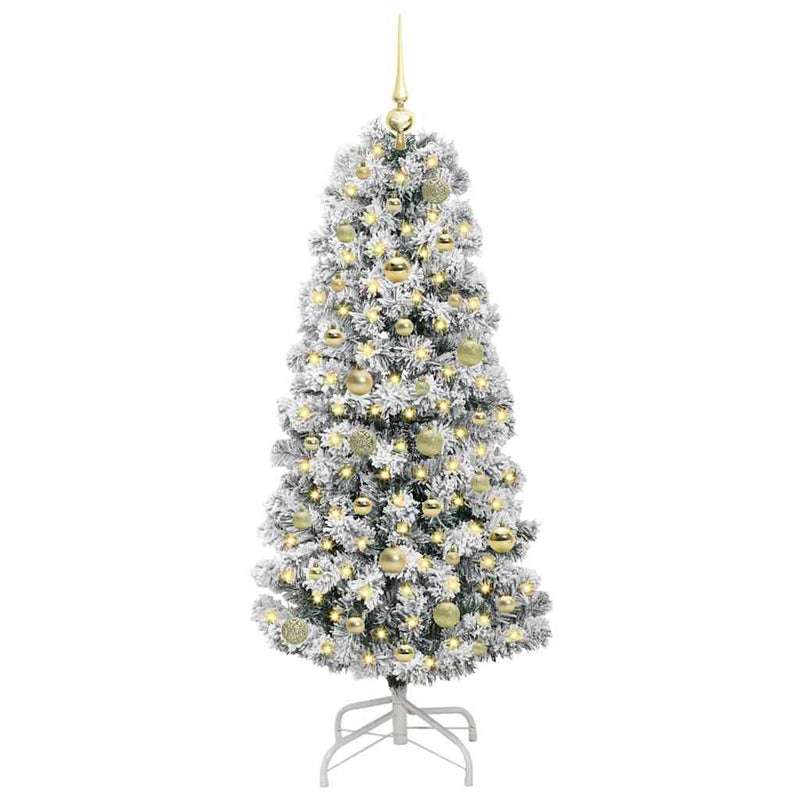 vidaXL Műanyag Hajtogatós Karácsonyfa LED -es lámpákkal 150 cm PVC