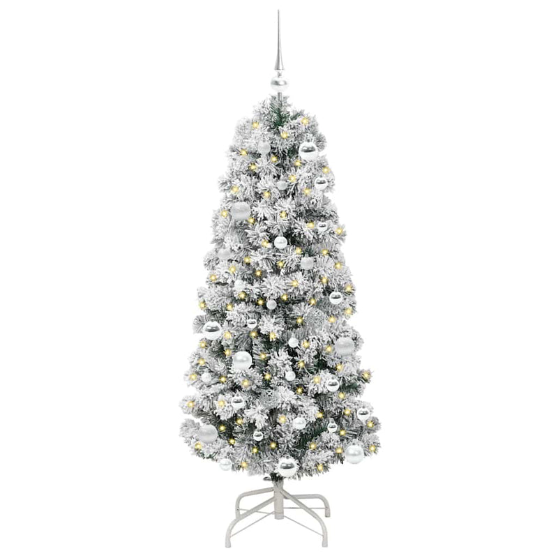 vidaXL Műanyag Hajtogatós Karácsonyfa LED -es lámpákkal 150 cm PVC