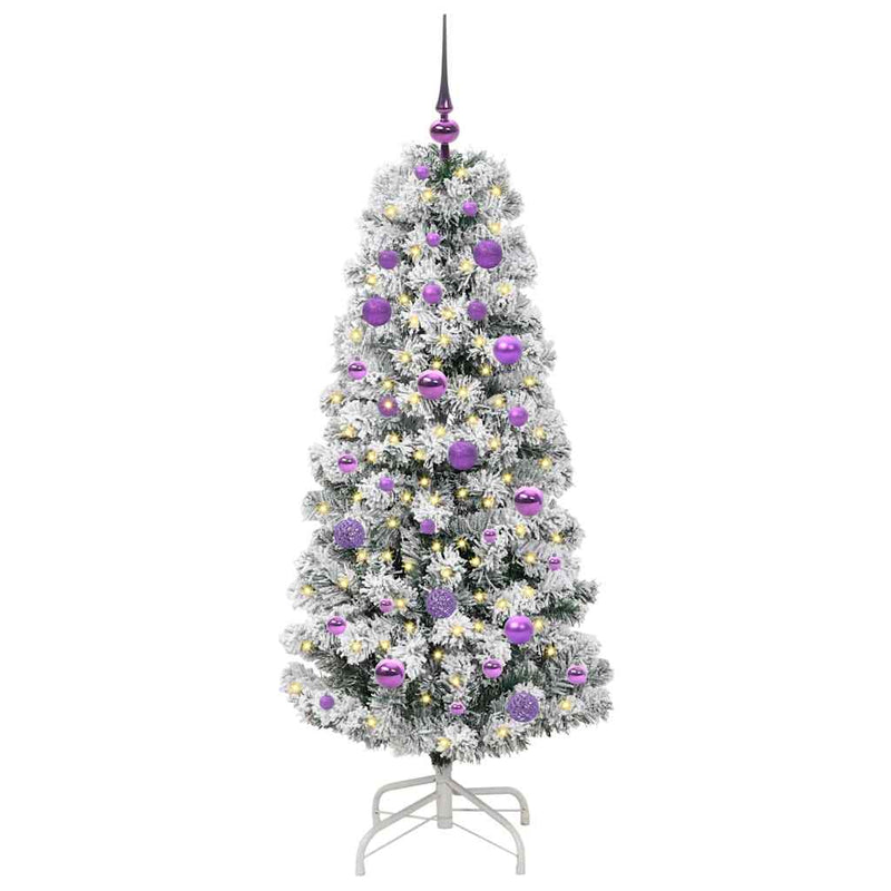 vidaXL Műanyag Hajtogatós Karácsonyfa LED -es lámpákkal 150 cm PVC