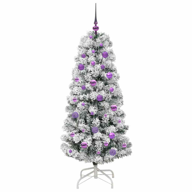 vidaXL Műanyag Hajtogatós Karácsonyfa LED -es lámpákkal 150 cm PVC
