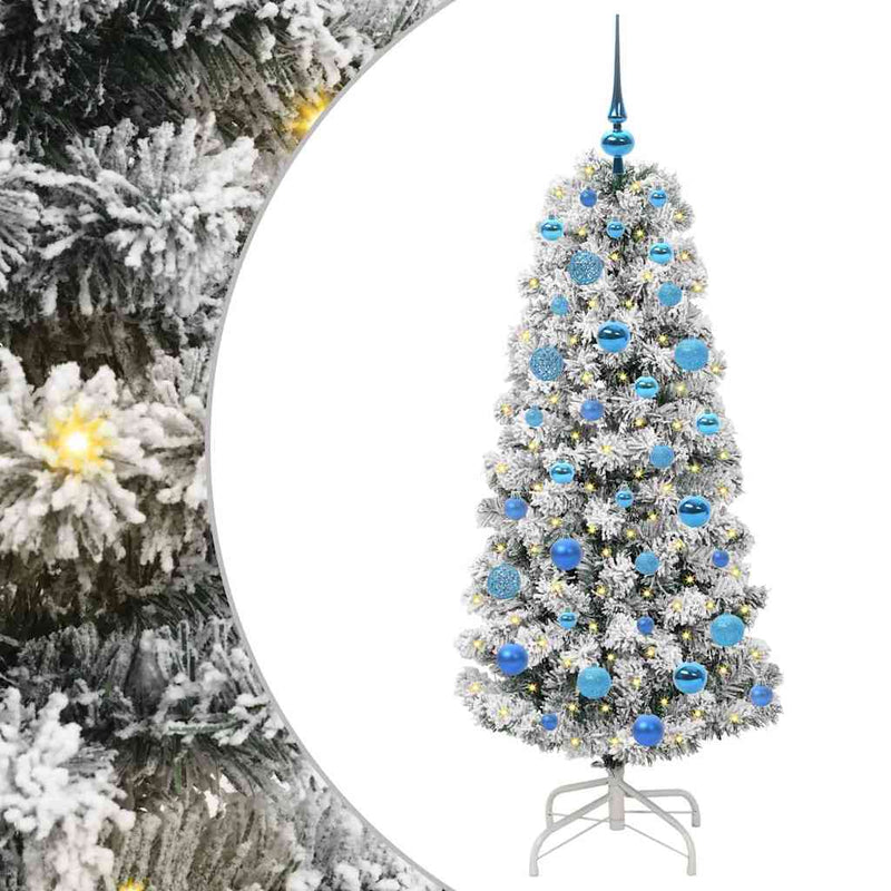 vidaXL Műanyag Hajtogatós Karácsonyfa LED -es lámpákkal 150 cm PVC
