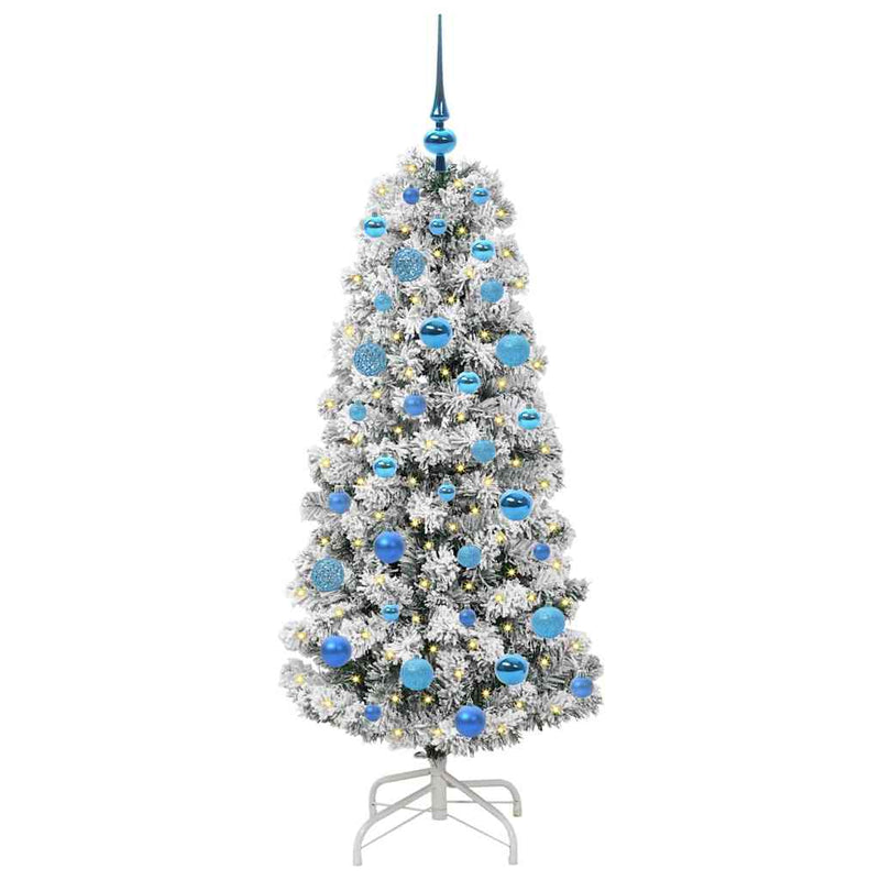 vidaXL Műanyag Hajtogatós Karácsonyfa LED -es lámpákkal 150 cm PVC