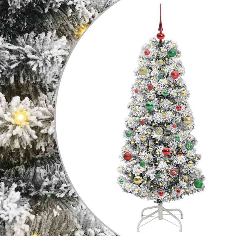 vidaXL Műanyag Hajtogatós Karácsonyfa LED -es lámpákkal 150 cm PVC