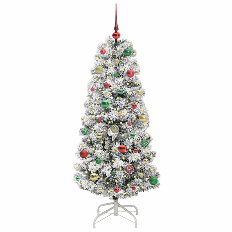 vidaXL Műanyag Hajtogatós Karácsonyfa LED -es lámpákkal 150 cm PVC