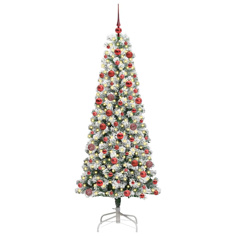 vidaXL Műanyag Hajtogatós Karácsonyfa LED -es lámpákkal 180 cm PVC