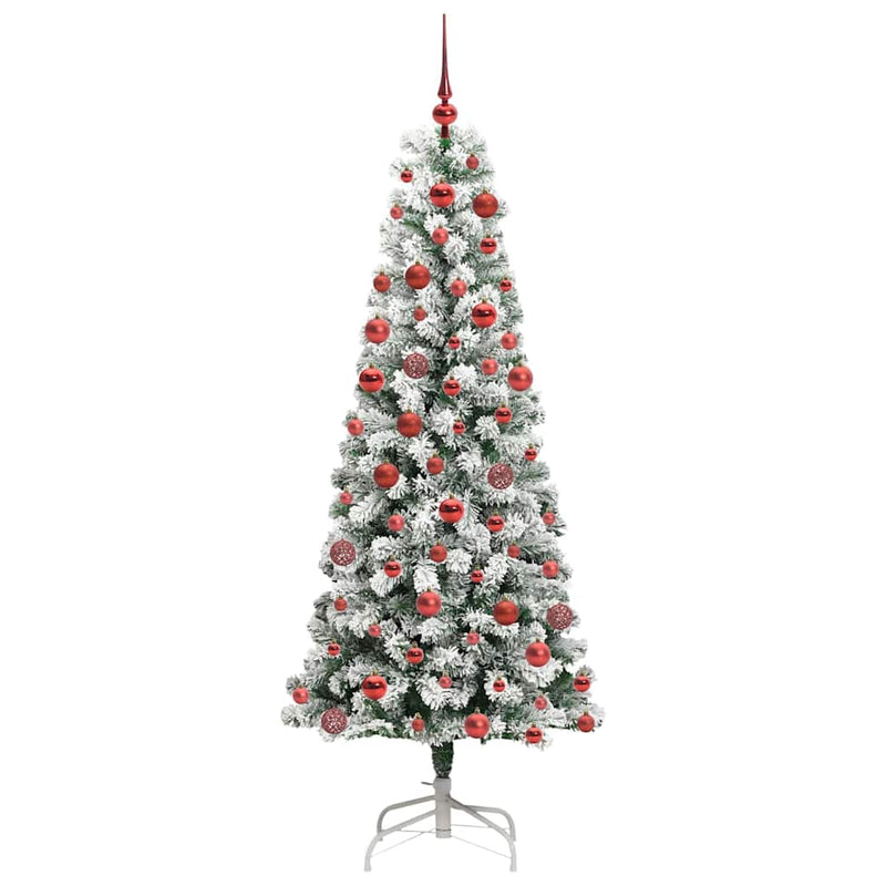 vidaXL Műanyag Hajtogatós Karácsonyfa LED -es lámpákkal 180 cm PVC