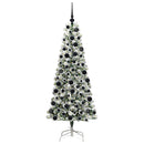 vidaXL Műanyag Hajtogatós Karácsonyfa 300 LED-del Zöld és Fehér 180 cm