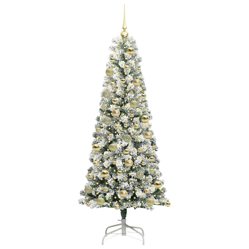 vidaXL Műanyag Hajtogatós Karácsonyfa LED -es lámpákkal 180 cm PVC